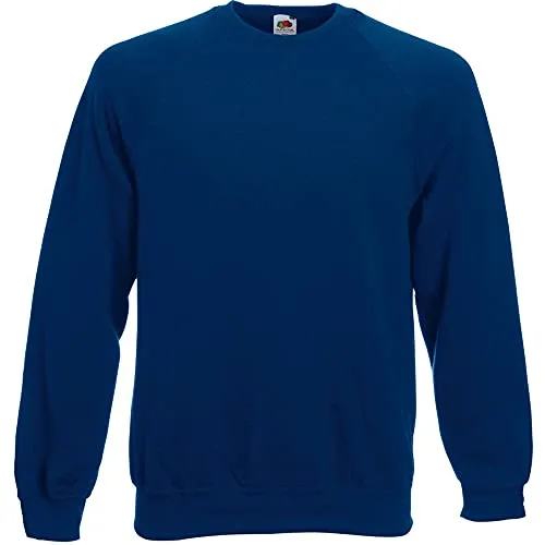 Fruit of the Loom Raglan Sweatshirt, Felpa Uomo, Blu (Navy), Small