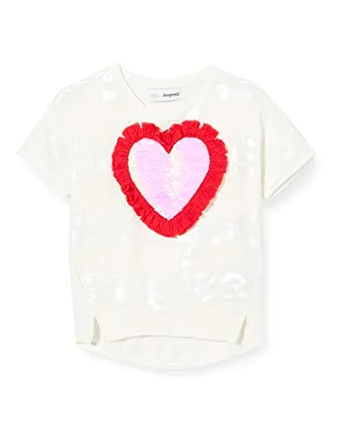 Desigual TS_Northampton T-Shirt, Avorio (Crudo 1001), 152 (Taglia Produttore: 11/12) Bambina
