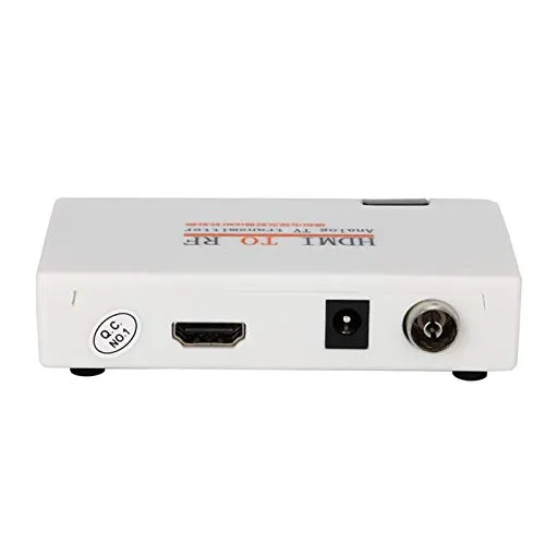 Convertitore RF, modulatore RF HDMI Adattatore coassiale Uscita scatola di conversione da HDMI a RF 61,25 MHZ Segnale TV / RF Telecomando Convertitore a lunga distanza Console di gioco Decoder(bianco)