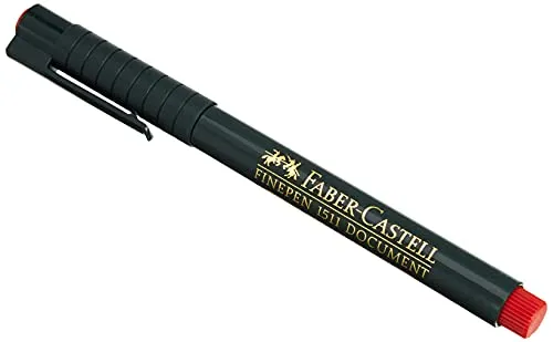 Faber-Castell 151121 Penna con punta a fibra, 0,4 mm, Rosso