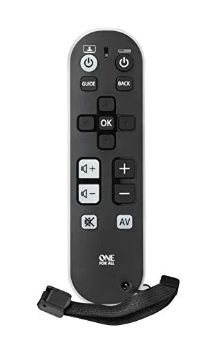 One For All Telecomando universale TV Zapper, controlla fino a 3 set-top box TV e dispositivi audio, design semplice, compatibile con tutte le marche di TV. URC 6810, nero