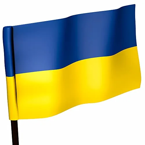 handyprince Bandiera dell'Ucraina blu giallo in poliestere, per interni o esterni, dimensioni: 90 x 150 cm