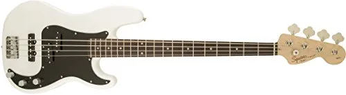 Squier by Fender, basso elettrico di precisione, Affinity Series, per principianti, Olympic White