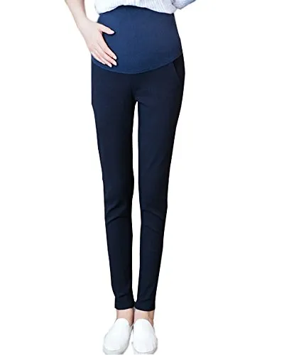 ShallGood Leggings prémaman Effetto Jeans con Cintura Elastica - Donna - 948c Blu EU M