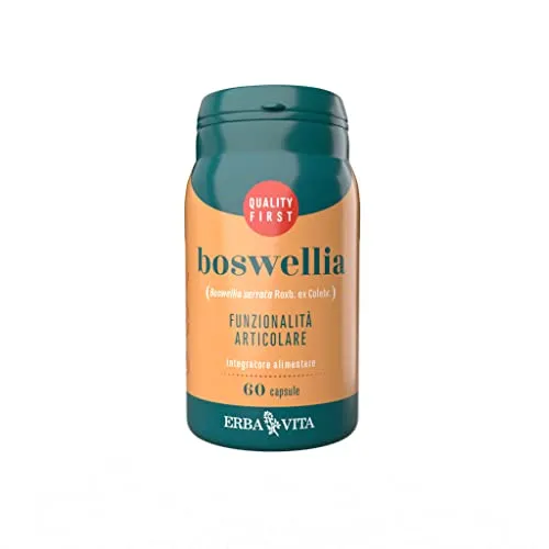 ERBA VITA Integratore Alimentare di Boswellia- 60 Capsule - Favorisce la funzionalità articolare e il benessere del sistrema digerente, 60 unità, 1