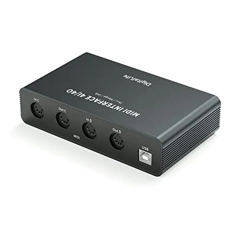 DigitalLife 3-In-1 4x4 MIDI Interface Box - 4i/4o USB-MIDI, 4i/4o MIDI-Thru, 2i/4o MIDI-Merge