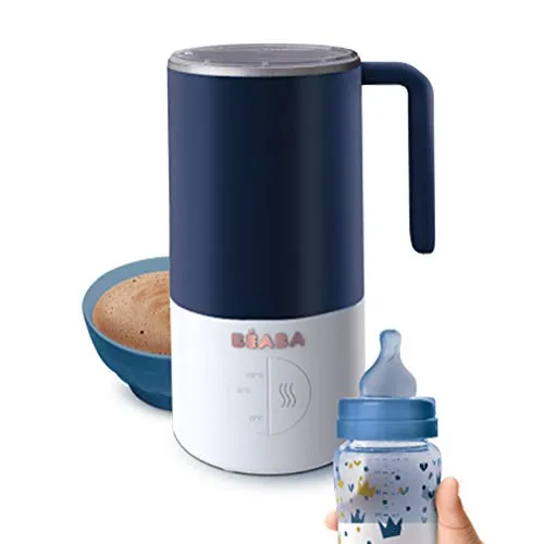 BÉABA Milk Prep, Prepara Biberon e Bevande a Base di Latte in Polvere, Materno, di Crescita, Cioccolato al Latte, Riscaldamento Rapido, per Meonati e Bambini, Blu (Blu Notte)