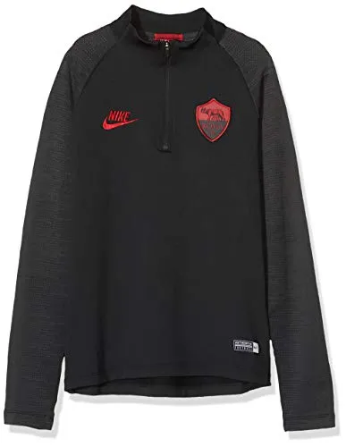 Nike A.S. Roma Strike, Maglietta Unisex Bambini, Black/Anthracite/Team Crimson, S