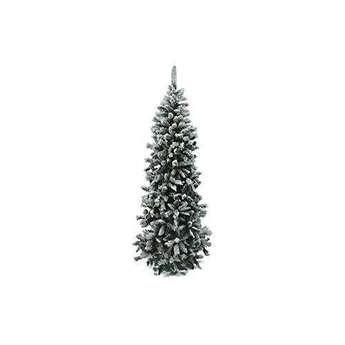 Albero di natale montemarano slim innevato artificiale h 180 cm