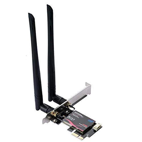 Scheda WiFi 6 AX200 PCIE WiFi, Dual Band 5GHz/2.4GHz Adattatore di rete WiFi wireless per PC, Bluetooth 5.0 | MU-MIMO | Scheda PCI-E a latenza ultra-bassa, supporto Win 10 solo a 64 bit (nero)