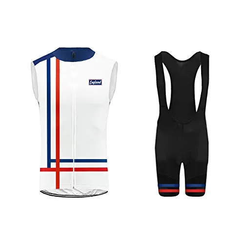 Uglyfrog Completo da Ciclismo Uomo, Abbigliamento da Ciclismo Estivo Gilet o/Maglia Senza Maniche + Salopetteon 3D Gel Cuscino Traspirante e Asciugatura Rapida per MTB Bici da Corsa Bici Set