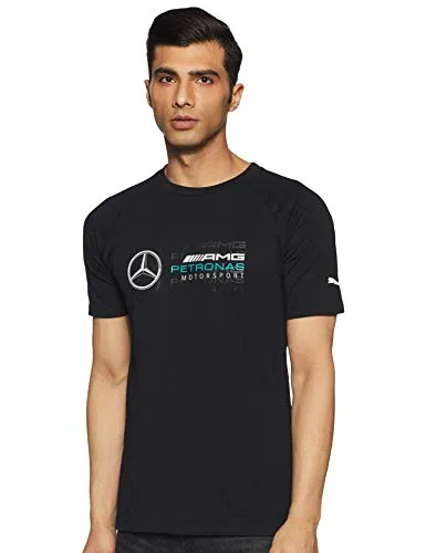 Mercedes AMG Petronas Mercedes Amg Logo Tee Black, L T-Shirt, Nero, Large Uomo