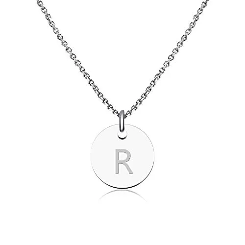 GOOD.designs ® Donna catena in argento con gancio rotondo lettera (personalizzato) Gioielli in argento per donne R Raffaele Raimondo Remo Renato Renzo Romolo Rosario Ruggero Rachele Raffaella Rebecca