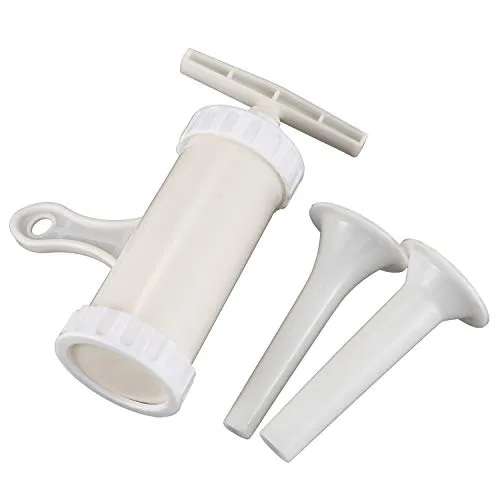 Tiamu Macchina per riempire la Salsiccia Manuale Macchina per riempire la Salsiccia Stuffer Filler Macchina per salsiccie azionata a Mano Set ugello Imbuto Alimentare