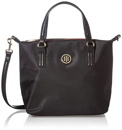 Tommy Hilfiger Poppy Small Tote, Borsa a Tracolla Donna, Nero (Black), 13x20.5x25.5 Centimeters (B x H x T)