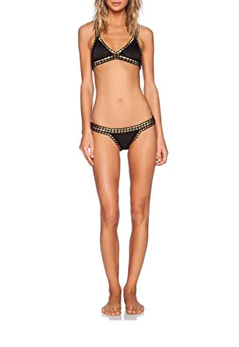 Ducomi OH My! Bikini's Crochet Costume Donna Triangolo Push Up - Bikini Coordinato e Sexy per Ragazza -Taglio Sensuale e Dettagli Uncinetto (M, Nero)