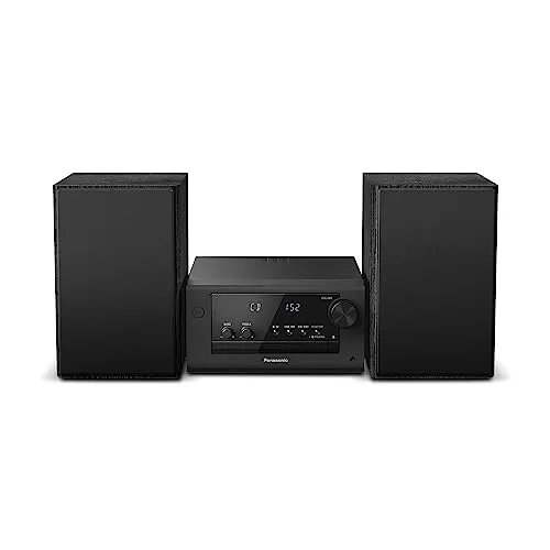 Panasonic SC-PM702EG-K Neat Impianto Stereo Compatto Micro Hi-Fi con CD, Radio DAB+/FM, USB e Bluetooth, Altoparlanti 80W, Controllo dei Bassi, Nero.