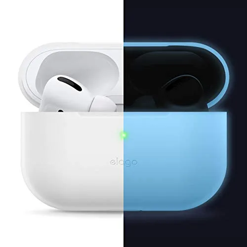 Elago Slim Fit Custodia Silicone Compatìbile con Apple AirPods PRO (2019) - 360° Protezione Completa del Corpo, Premium Silicone [Adatta Comprovata] (Nightglow Blu)