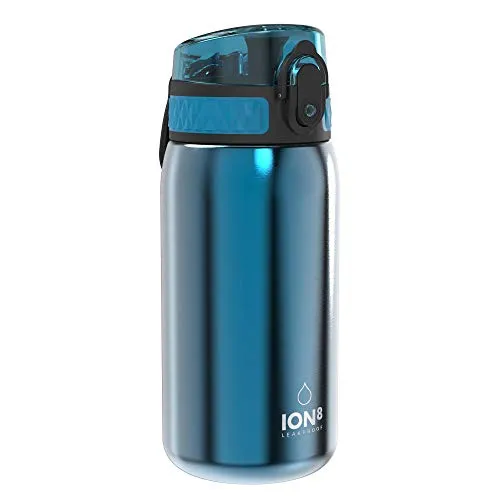 Ion8 Borraccia Acciaio Inox Bambini Senza Perdite, 400 ml, Blu