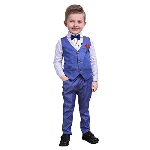 Nwada Ragazzi Blazer Signori Matrimonio Battesimo Outfit 4Pc Suit Tansgiving Day Tuxedo Waistcoat 4 Anni