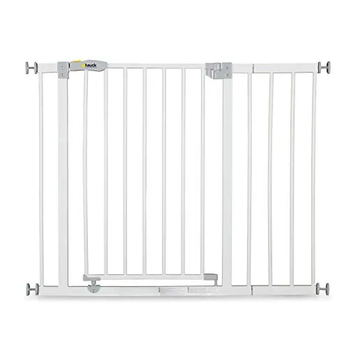 Hauck Cancelletto di Sicurezza per Bambini Open N Stop incl. Estensione da 21 cm / per Aperture da 96 a 101 cm / a Pressione / Porte e Scale Interne / Estensibile / Metallo Bianco