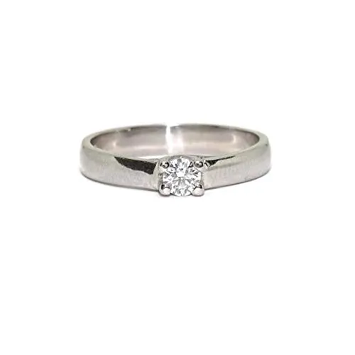 Never Say Never Solitario in oro bianco 18 carati con un diamante da 0,20 ct di splendido colore H e purezza VS per il tuo anello di fidanzamento, anello da sposa.