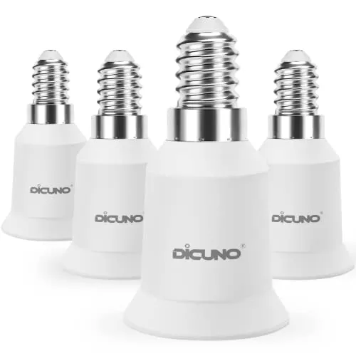 DiCUNO 4-Pack E14 a E27 Socket Converter Socket Adapter Adattatore di base per lampada di alta qualità per lampadine a LED e lampadine a incandescenza e lampadine CFL