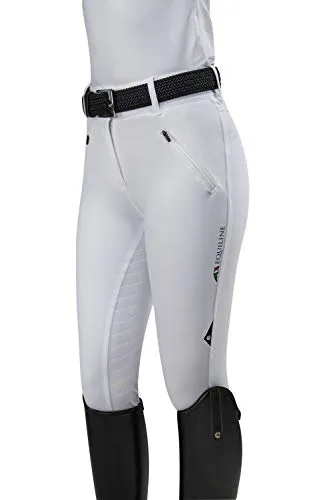 Equiline - Pantaloni da equitazione da donna, modello Correttet TeamCol.20, abbigliamento da equitazione, colore: bianco, 38