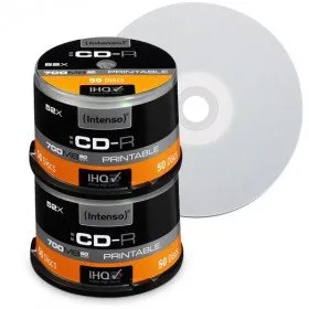Intenso CD-R 80 min/700 MB 52x, Full printable, 100 pezzi in campana