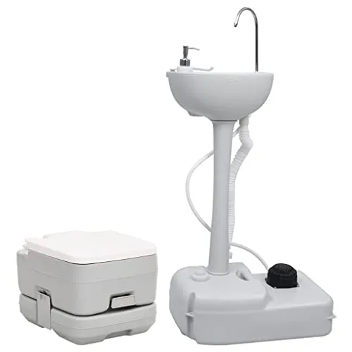 vidaXL Set Toilette da Campeggio Portatile e Supporto Lavamani