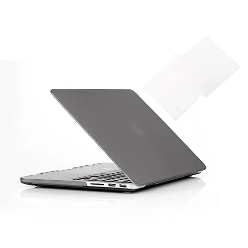 RUBAN Case Macbook Old Retina 15 "No CD-ROM (2012-2015) Versione (A1398), Custodia rigida in plastica con cover per tastiera per MacBook Pro 15 pollici 15.4" con display Retina, grigio.
