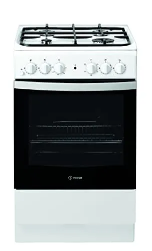 Indesit F156139 IS5G4KHW/EU, Cucina 50X60cm con Forno Elettrico, a Libera Installazione, 4 Fuochi a Gas, Colore Bianco