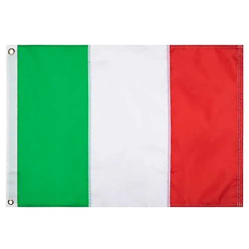 Lixure Bandiera Italia - Bandiera Italiana Tricolore 90 x 150 cm - Durevole Bandiera ricamata in nylon 210D di Grande Taglia usato Per Esterno / Decorazione d'interni /Festival/Partita di calcio