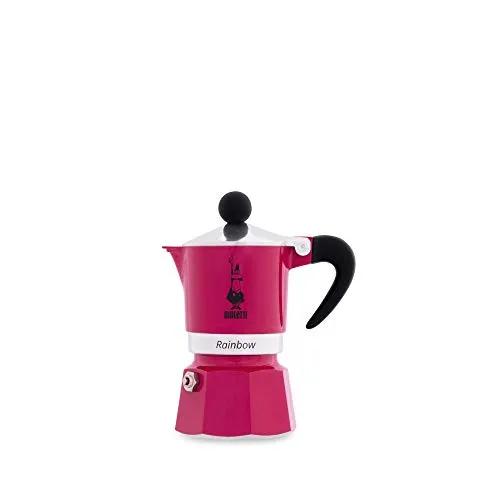 Bialetti Rainbow Caffettiera Colorata, Alluminio, Fucsia, 1 Tazza