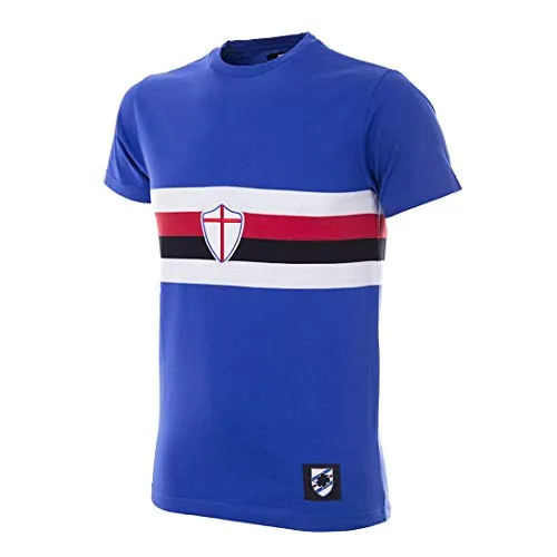 Copa Uomo C. Sampdoria Retro T-Shirt da Calcio T-Shirt Girocollo retrò, Uomo, T-Shirt da Calcio retrò con Scollo Rotondo, 6782, Blu, M
