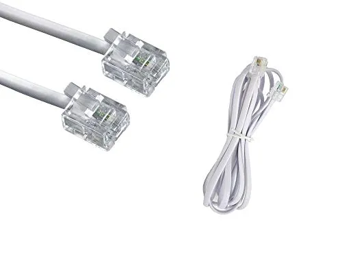 Vetrineinrete® Prolunga telefonica cavo da 1.5 3 5 10 metri connettori plug RJ11 modem telefono fac anti aggrovigliamento (1,5 mt) F1