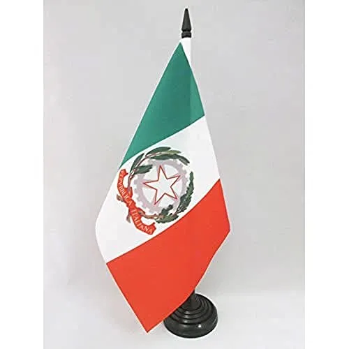 AZ FLAG Bandiera da Tavolo STENDARDO PRESIDENZIALE d'Italia 21x14cm - Piccola BANDIERINA Italiana 14 x 21 cm