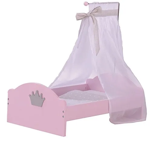 roba Lettino per Bambole "Principessa Sophie", Accessori in Tessuto, Biancheria da Letto e Baldacchino, Rosa