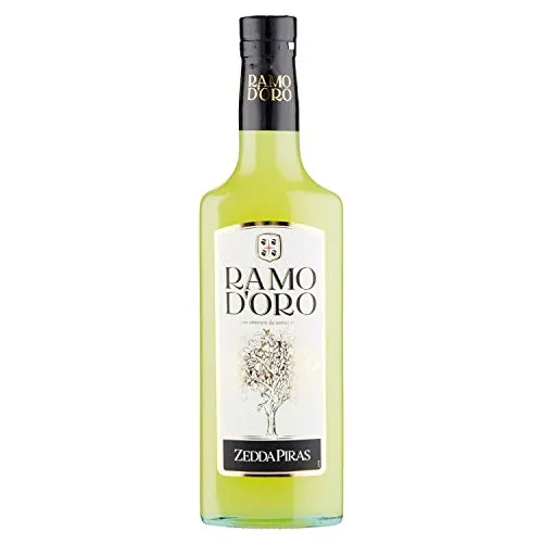 Zedda Piras Ramo d'Oro Limoncello, Liquore Delicato a Base di Scorze di Limoni Maturi, 28% Vol, Bottiglia in Vetro da 70 cl