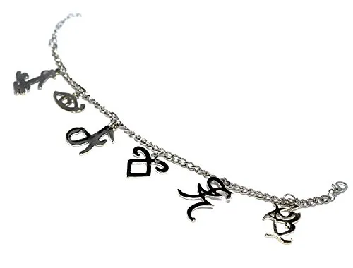 Bracciale con charm ispirati al film "Shadowhunters - Città di ossa", in argento e in confezione regalo