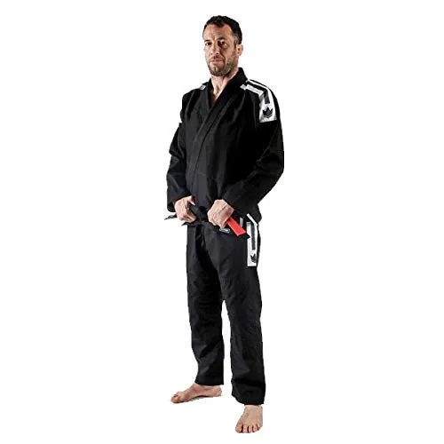 Kingz Sport Gi Black BJJ Brazilian Jiu-Jitsu Gi Kimono Uniform Grappling, Nero , A2