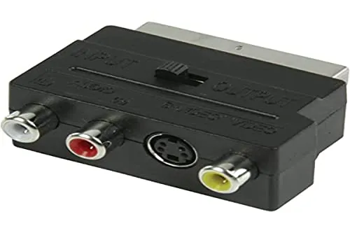 Valueline Commutabile SCART maschio a 3x RCA femmina adattatore AV - nero