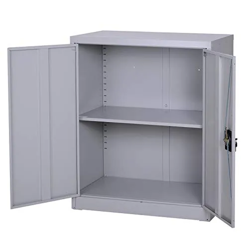 Armadietto Portadocumenti con Chiusura di Sicurezza in Acciaio Grigio 80x40x92.5 cm Fadami