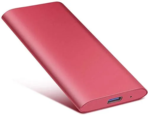 External Hard Drive Type C USB 2.0 Portable 1TB 2TB Hard Drive External HDD Compatible for Mac Laptop and PC(2TB,Red-j1)