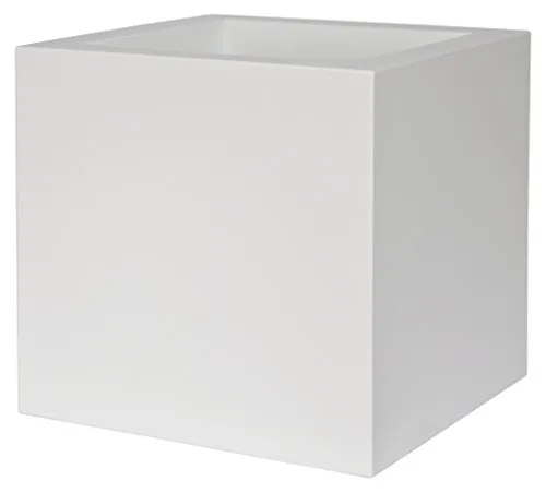 EURO3PLAST 2514 C2 Vaso per Fiori e Piante, Bianco, 40x40x40 cm