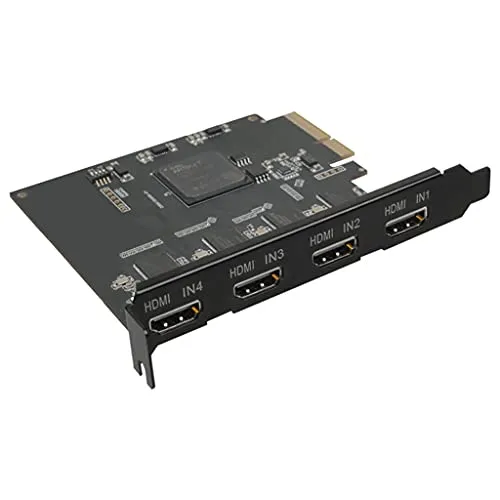 MSEKKO Scheda di acquisizione Video ACASIS Scheda di acquisizione Video PCIE a 4 canali Compatibile con HDMI 1080P 60fps per Trasmissione Live in Streaming Adattatore Quadruple