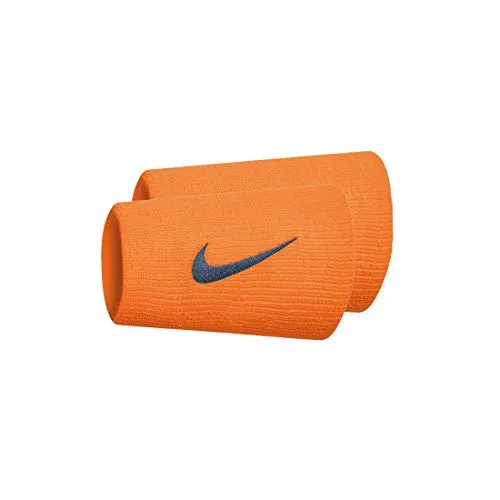 Nike Swoosh Doublewide Wristbands, Fascia tergisudore. Unisex-Adulti, Alpha Arancione/Thunderstorm, Taglia Unica (Uomo)