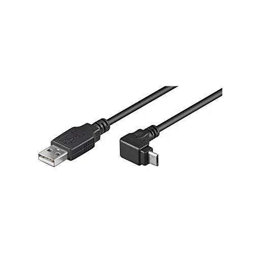 Goobay 95343 Cavo USB 2.0 ad Alta Velocità 90°, 0.48 Gbit/s, Nero, 1.80m Lunghezza del Cavo