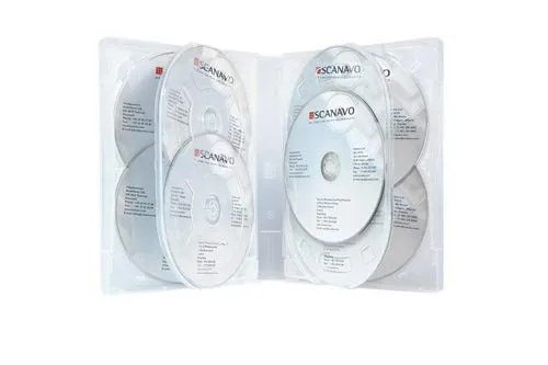 1 custodia per DVD Scanavo con 6 dischi sovrapposti da 32 mm, trasparente