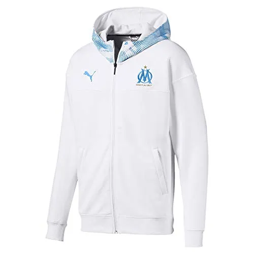 PUMA 2019-2020 Olympique Marseille Casuals Zip Thru Hoody (White)